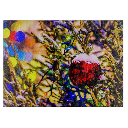 Kerstbal rood snijplank (Voorkant)