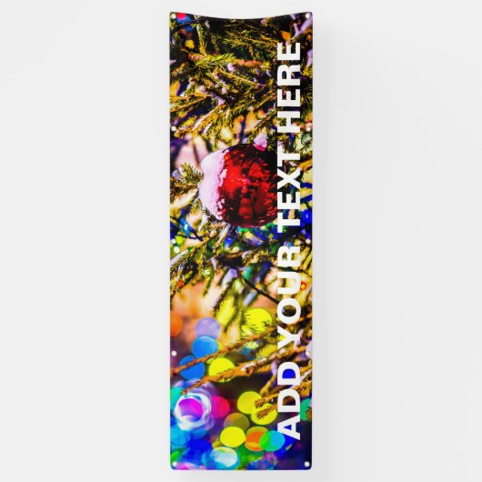 Kerstbal rood spandoek (Verticaal)