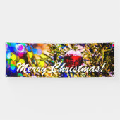 Kerstbal rood spandoek (Horizontaal)