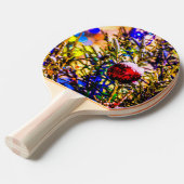 Kerstbal rood tafeltennisbatje (Voorkant Gekanteld)