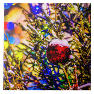 Kerstbal rood tegeltje