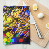 Kerstbal rood theedoek (Quarter Fold)