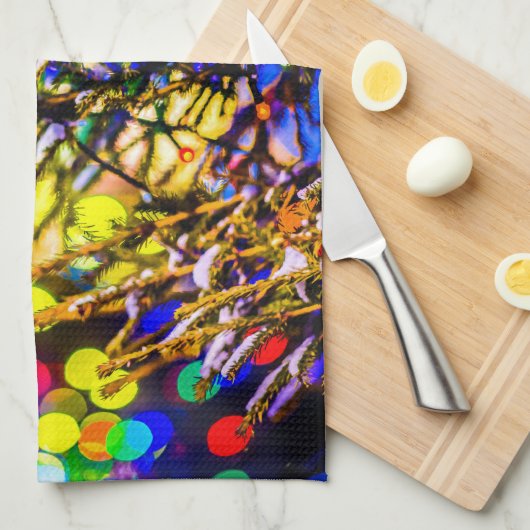 Kerstbal rood theedoek (Quarter Fold)