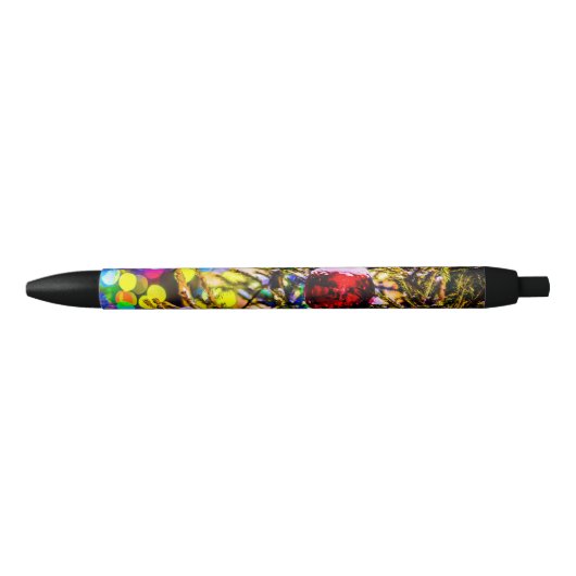Kerstbal rood zwarte inkt pen (Voorkant)
