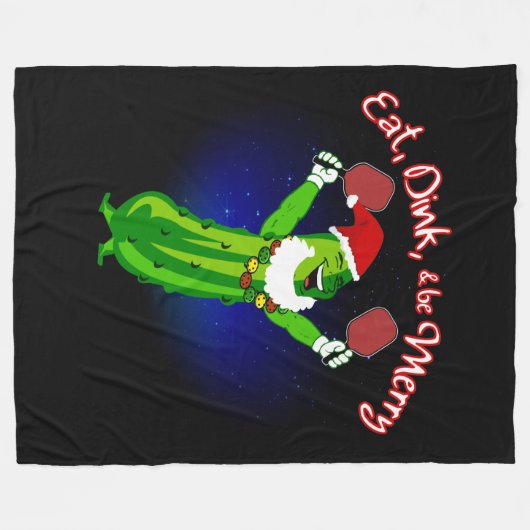 kerstbal Santa Hat Pickle Fleece Deken (Voorkant (Horizontaal))