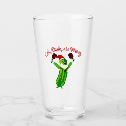 kerstbal Santa Hat Pickle Glas (Voorkant)