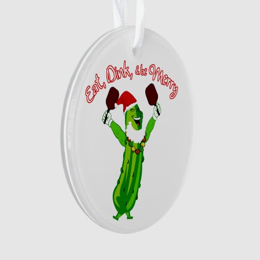 kerstbal Santa Hat Pickle Ornament (voorkant)