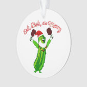 kerstbal Santa Hat Pickle Ornament (voorkant)