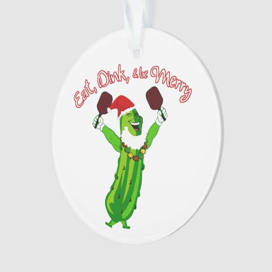 kerstbal Santa Hat Pickle Ornament (voorkant)