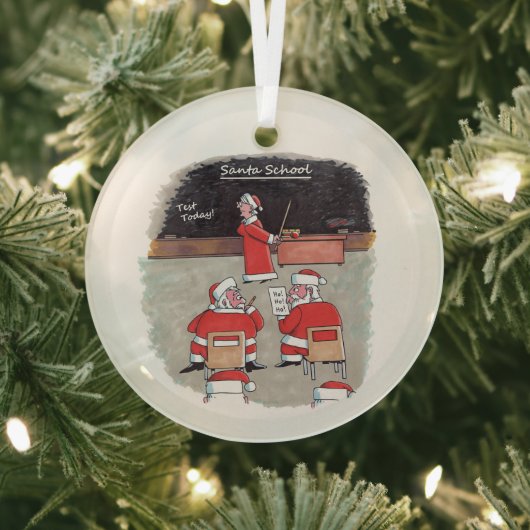 Kerstbal Santa Test ronde glazen ornament (Insitu)