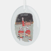 Kerstbal Santa Test ronde glazen ornament (Voorkant links)