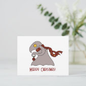 Kerstbal schattig monster feestdagenkaart (Staand voorkant)