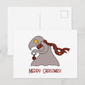 Kerstbal schattig monster feestdagenkaart (Voorkant / Achterkant)