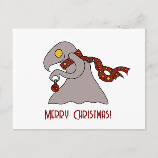 Kerstbal schattig monster feestdagenkaart