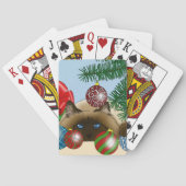 Kerstbal Siamese Kat Grappig Pokerkaarten (Achterkant)