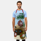 Kerstbal Siamese Kat Grappig Schort (Gedragen)