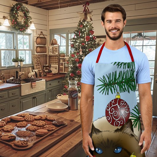 Kerstbal Siamese Kat Grappig Schort