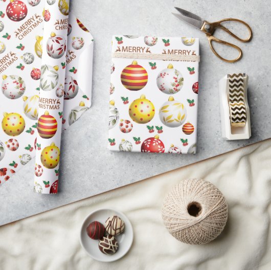 kerstbal-sierpatroon cadeaupapier (Crafts)