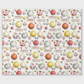 kerstbal-sierpatroon cadeaupapier (Vlak)
