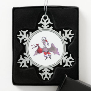 Kerstbal Sinterklaas Vleermuis tinnen sneeuwvlok o Tin Sneeuwvlok Ornament