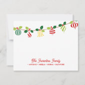 Kerstbal Slinger Familie Notitiekaarten Notitiekaartje (Voorkant)