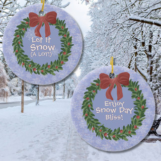 Kerstbal 'Sneeuwdagsgeluk voor docenten' Keramisch Ornament