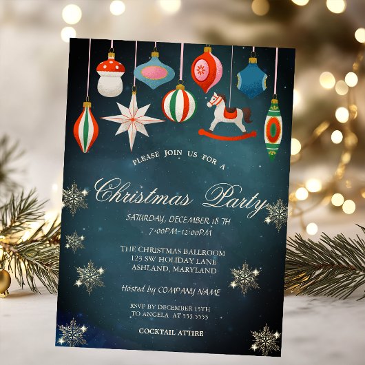 Kerstbal Sneeuwvlokken Bedrijf Kaart