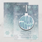 Kerstbal sneeuwvlokken typografie feestje kaart (Voorkant / Achterkant)