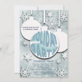 Kerstbal sneeuwvlokken typografie feestje kaart (Voorkant)