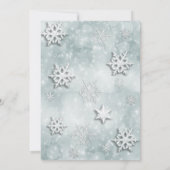 Kerstbal sneeuwvlokken typografie feestje kaart (Achterkant)