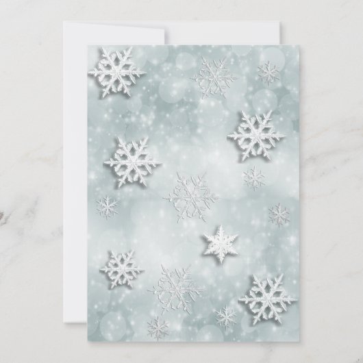 Kerstbal sneeuwvlokken typografie feestje kaart (Achterkant)