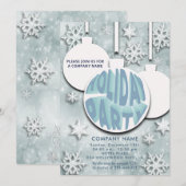 Kerstbal sneeuwvlokken typografie feestje kaart (Voorkant / Achterkant)