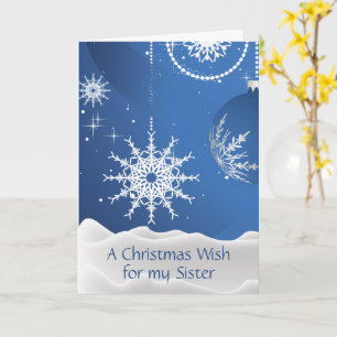 Kerstbal & Sneeuwvlokken Wenskaart Kaart
