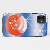 kerstbal Snowflake blauw wit rood Case-Mate iPhone Case (Achterkant (horizontaal))