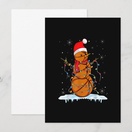 kerstbal Snowman Santa Xmas lampjes voor Kaart (Voorkant / Achterkant)