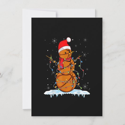 kerstbal Snowman Santa Xmas lampjes voor Kaart (Voorkant)