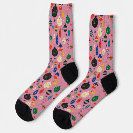 Kerstbal sokken roze