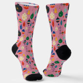 Kerstbal sokken roze (Gebogen)
