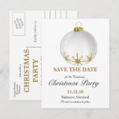 Kerstbal Star Christmas Party Bewaar de datum Aankondigingskaart (Voorkant / Achterkant)