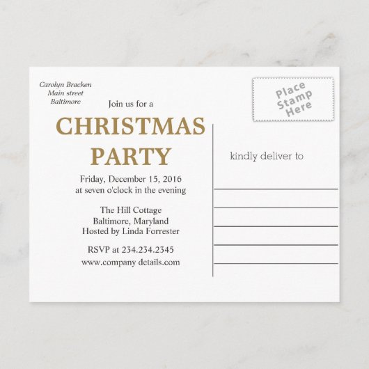 Kerstbal Star Christmas Party Bewaar de datum Aankondigingskaart (Achterkant)