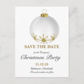 Kerstbal Star Christmas Party Bewaar de datum Aankondigingskaart (Voorkant)