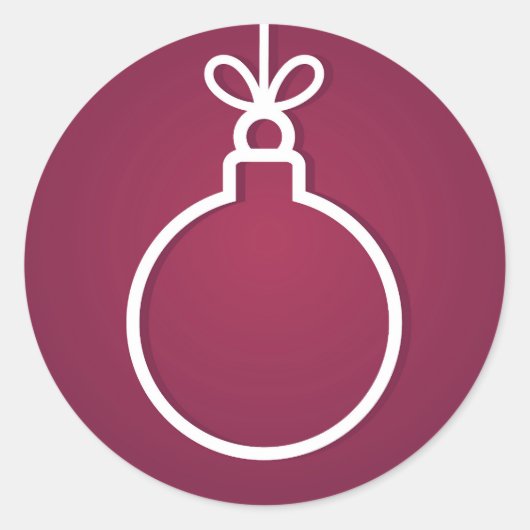 Kerstbal Sticker. Plaats voor tekst. Ronde Sticker (Voorkant)