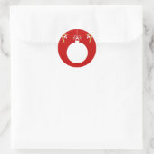 Kerstbal Sticker. Plaats voor tekst. Ronde Sticker (Tas)