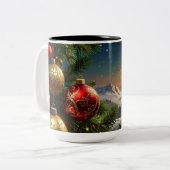kerstbal tweekleurige koffiemok (Voorkant links)
