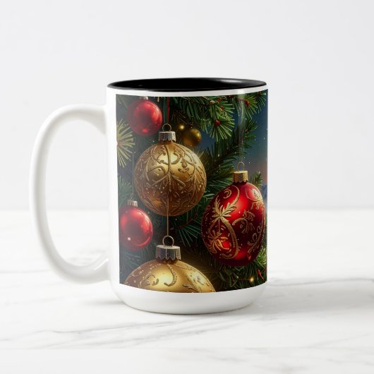 kerstbal tweekleurige koffiemok (Links)