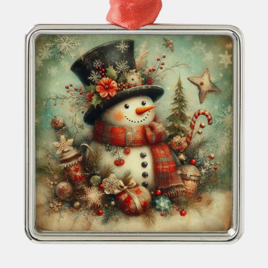 Kerstbal uit het verleden metalen ornament (Voorkant)