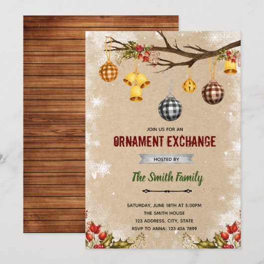 Kerstbal uitnodiging (Voorkant / Achterkant)