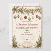 Kerstbal Uitwisselingsfeest Kaart (Voorkant)