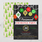 Kerstbal Uitwisselingsfeest Uitnodiging (Voorkant / Achterkant)