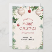 Kerstbal Vakantieornament Klimop en Den Feestdagenkaart (Voorkant)